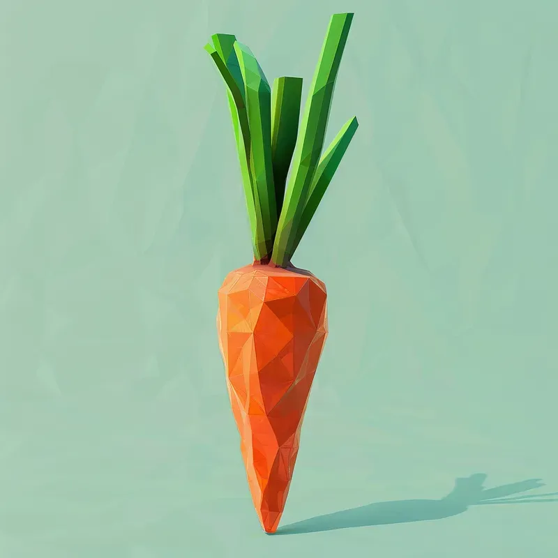 Fruits And Vegetables Low Poly Paintings