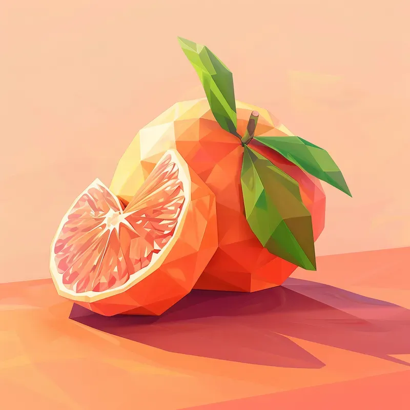 Fruits And Vegetables Low Poly Paintings
