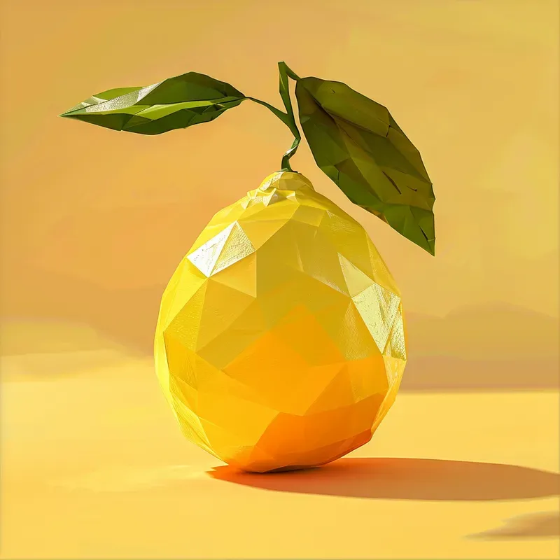 Fruits And Vegetables Low Poly Paintings