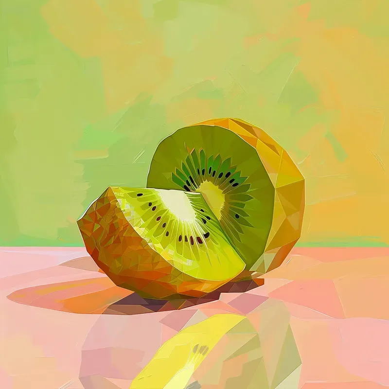 Fruits And Vegetables Low Poly Paintings