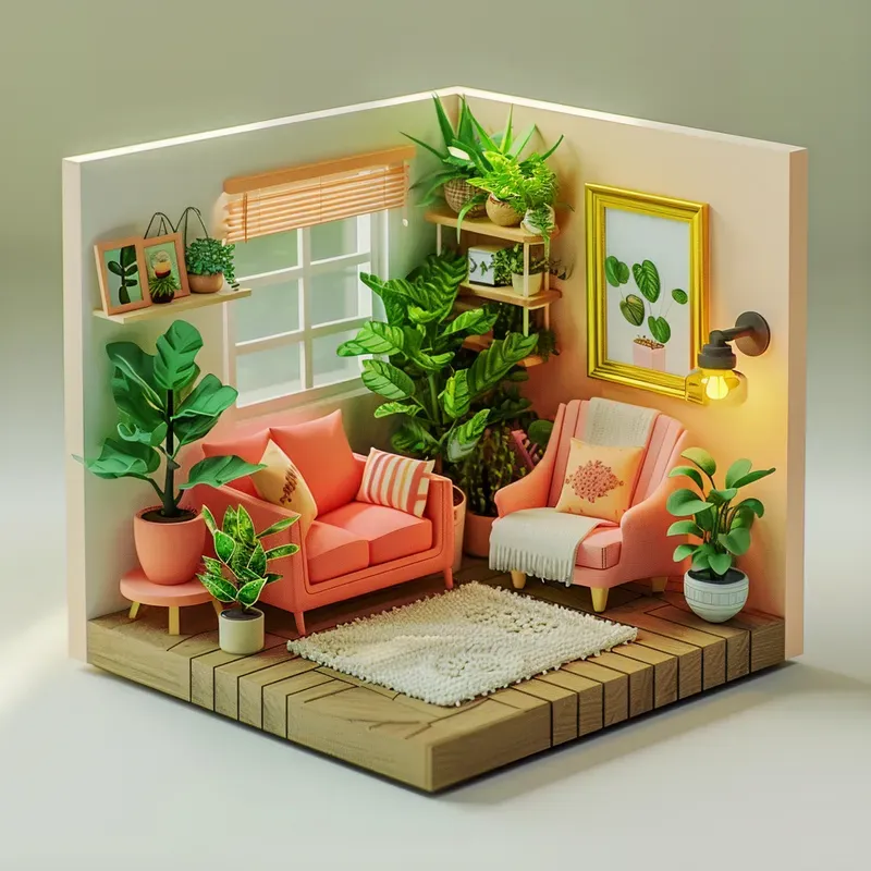Cute 3D Isometric Rooms Environments