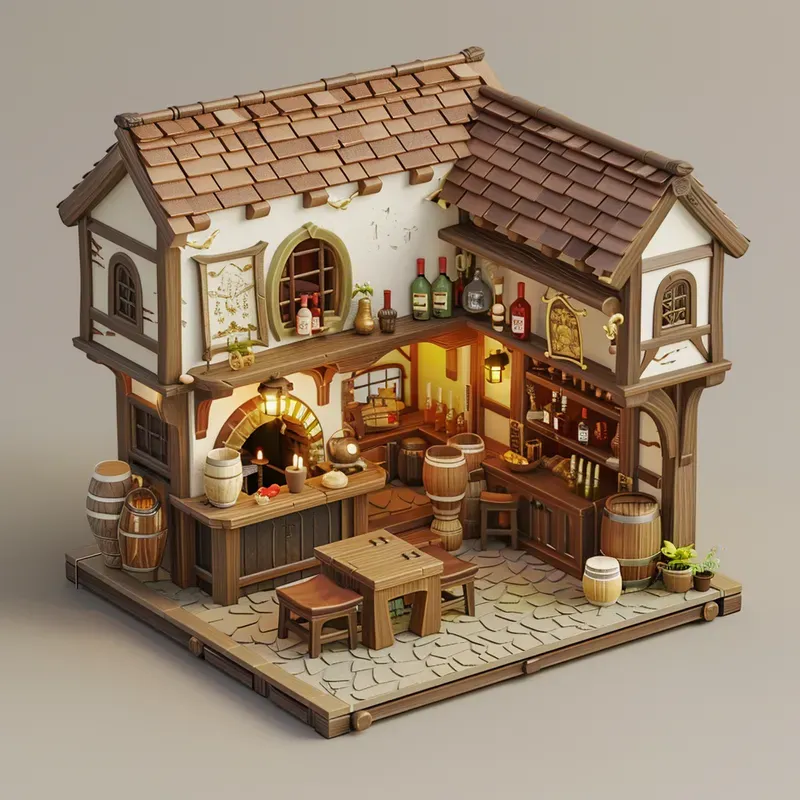 Cute 3D Isometric Rooms Environments