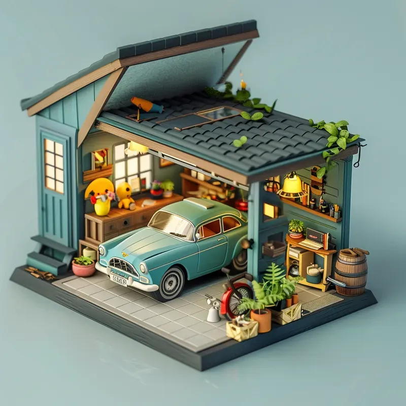 Cute 3D Isometric Rooms Environments