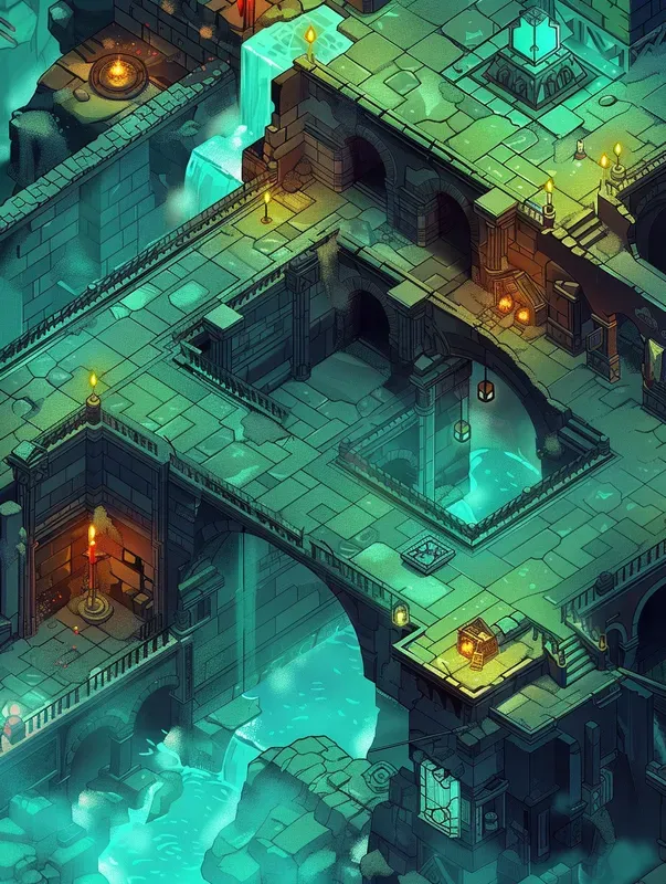 Isometric Game Map Views Concept Art