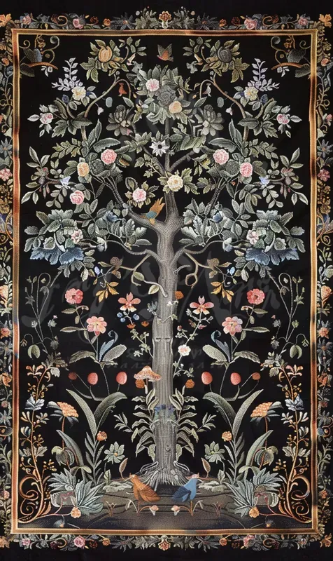 Black Vibrant Medieval Tapestry Fantasies