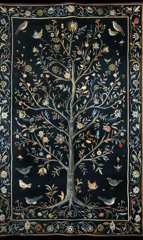 Black Vibrant Medieval Tapestry Fantasies