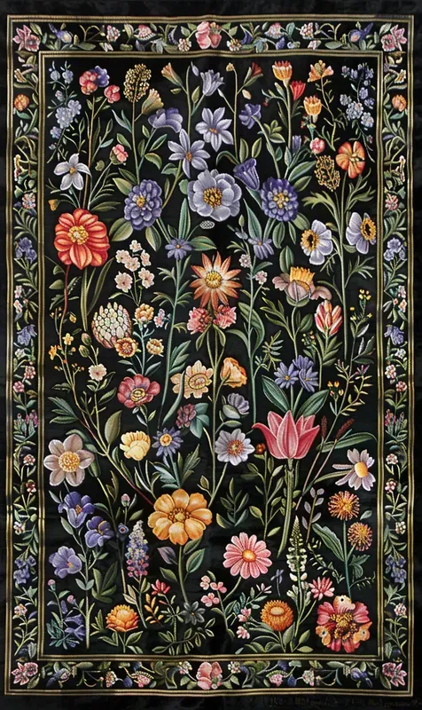 Black Vibrant Medieval Tapestry Fantasies