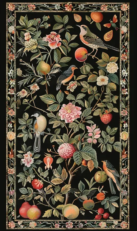Black Vibrant Medieval Tapestry Fantasies
