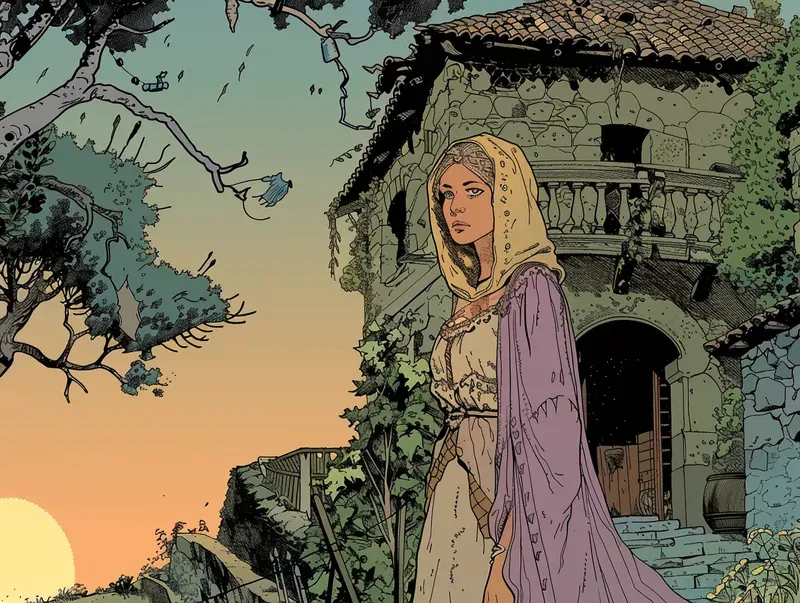 Fantasy Comic Book Panel Art