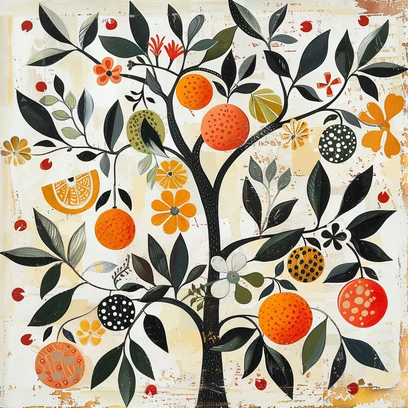 American Folk Art Motif Prints