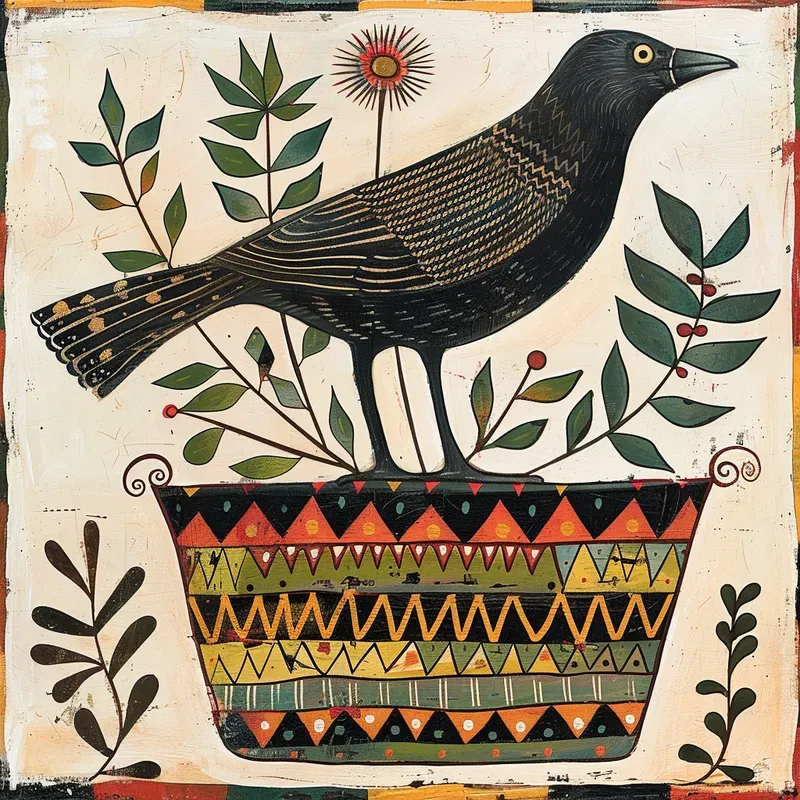 American Folk Art Motif Prints