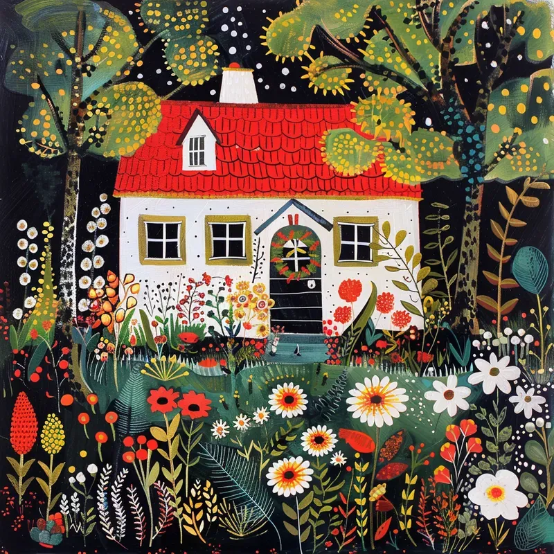 American Folk Art Motif Prints