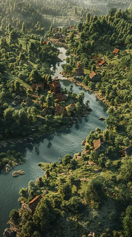 3D Render Arial Landscape Environments