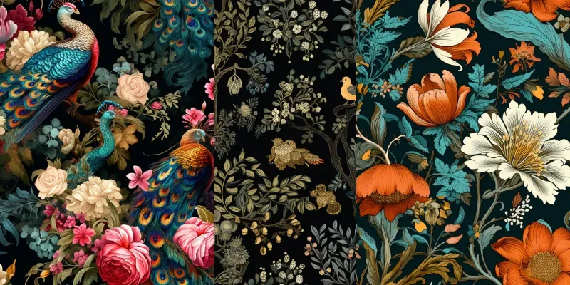 Dark Chintz Patterns Fabricswallpapers generated by undefined