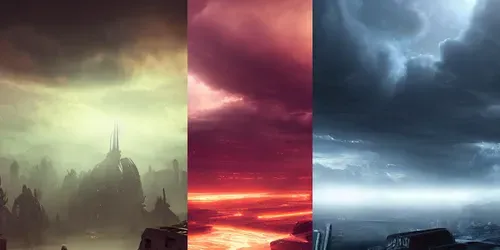 Sci-fi Space Landscapes generated by promptbase