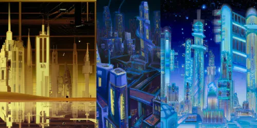 Futuristic City Backdrop generated by dalle