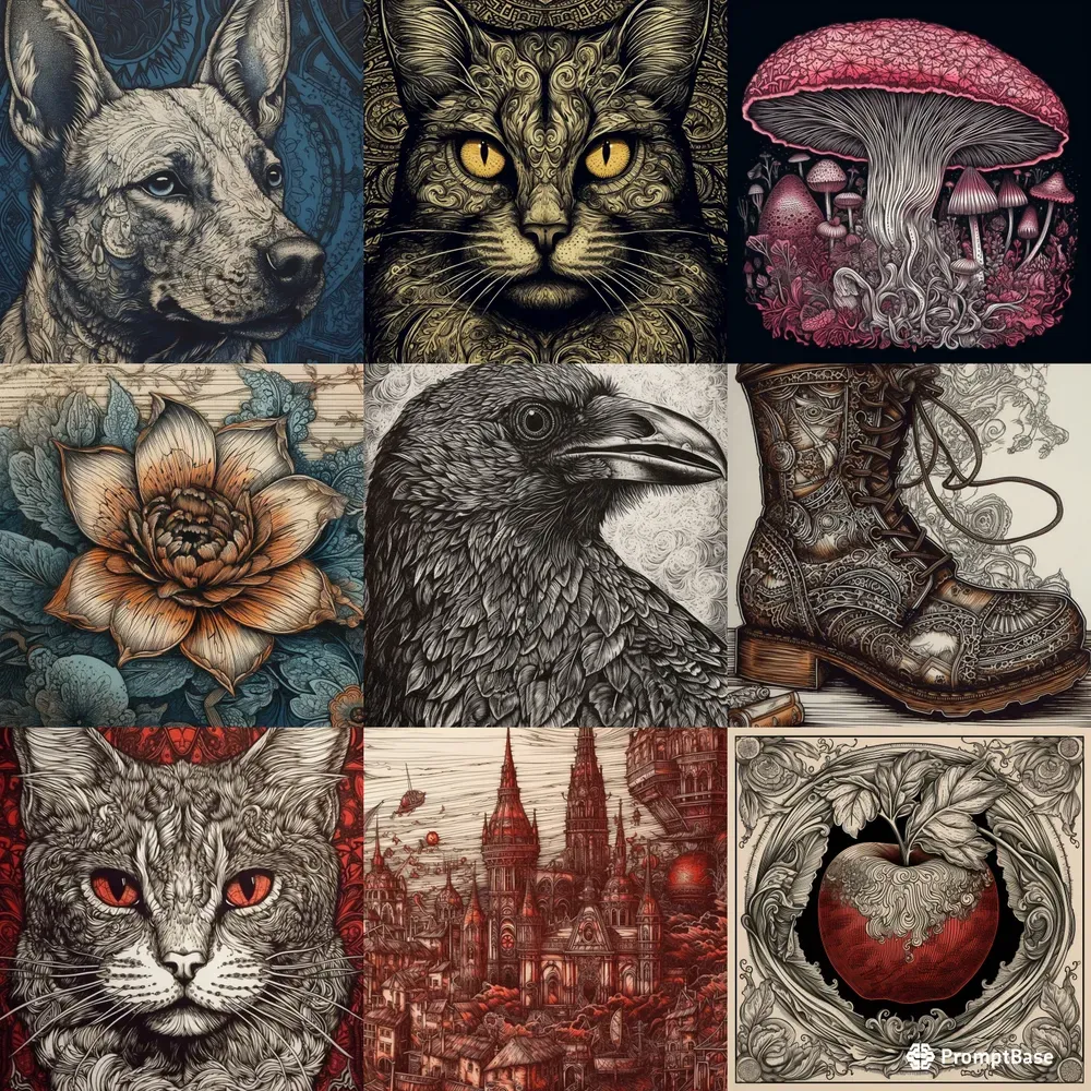 Gothic Woodcuts With Color
