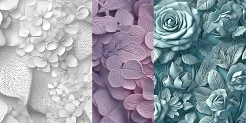 3D Flowers Repeating Patterns generated by midjourney