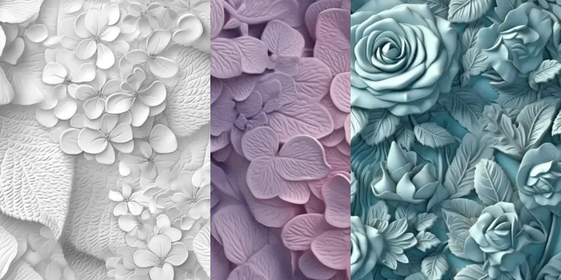 3D Flowers Repeating Patterns generated by undefined