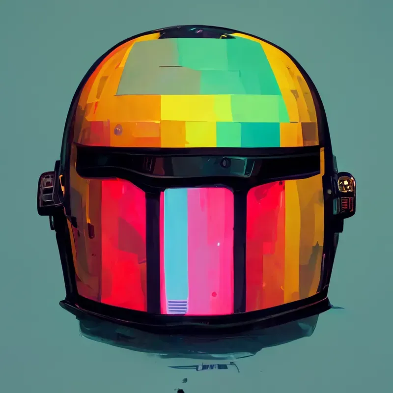 Neon Pixel Art Helmets