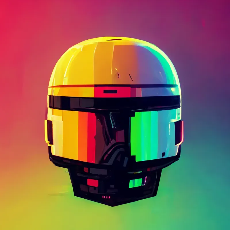 Neon Pixel Art Helmets