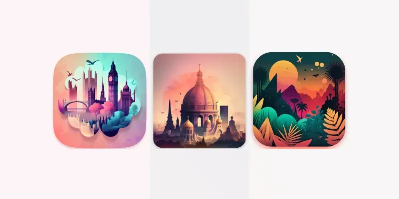 Beautiful Travel Icons generated by undefined