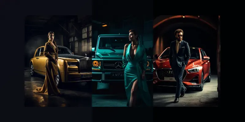 Elegant Car Portraits With People generated by undefined