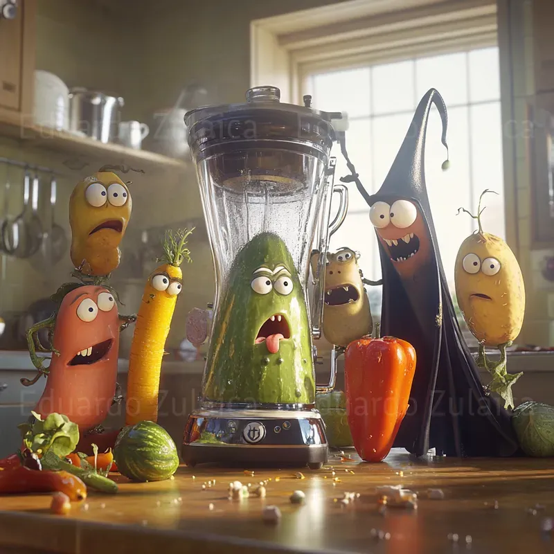 Veggie Tales The Blender Chronicles Midjourney Prompt PromptBase