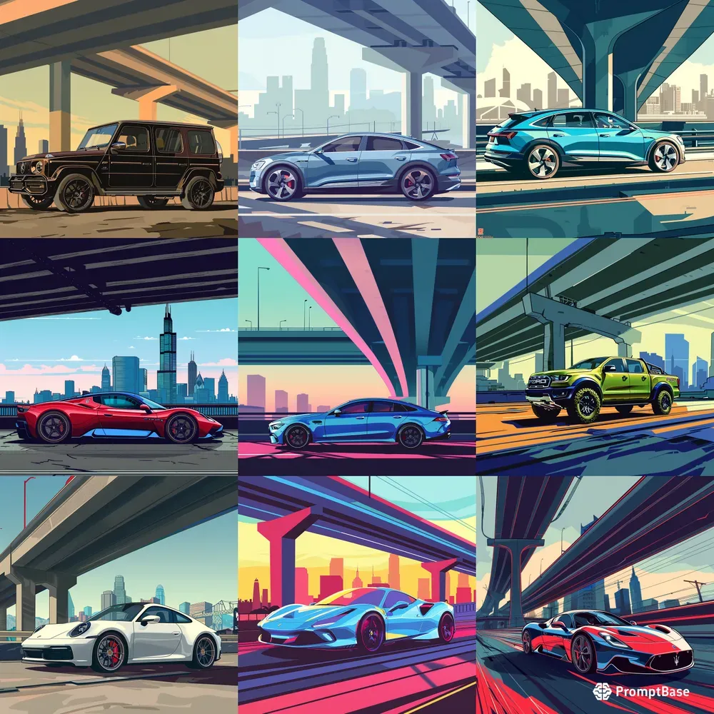 Minimal Cartoon Style Cars Pictures