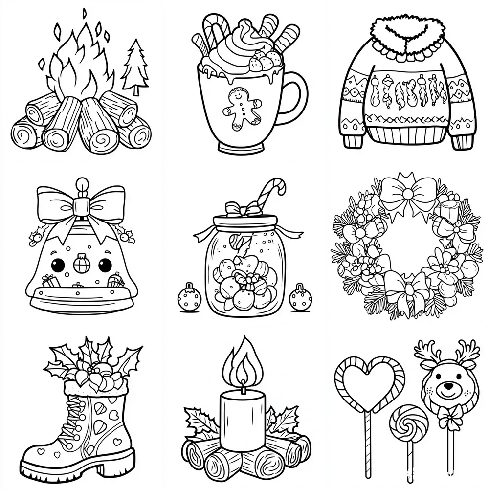 Cute And Easy Christmas Coloring Books