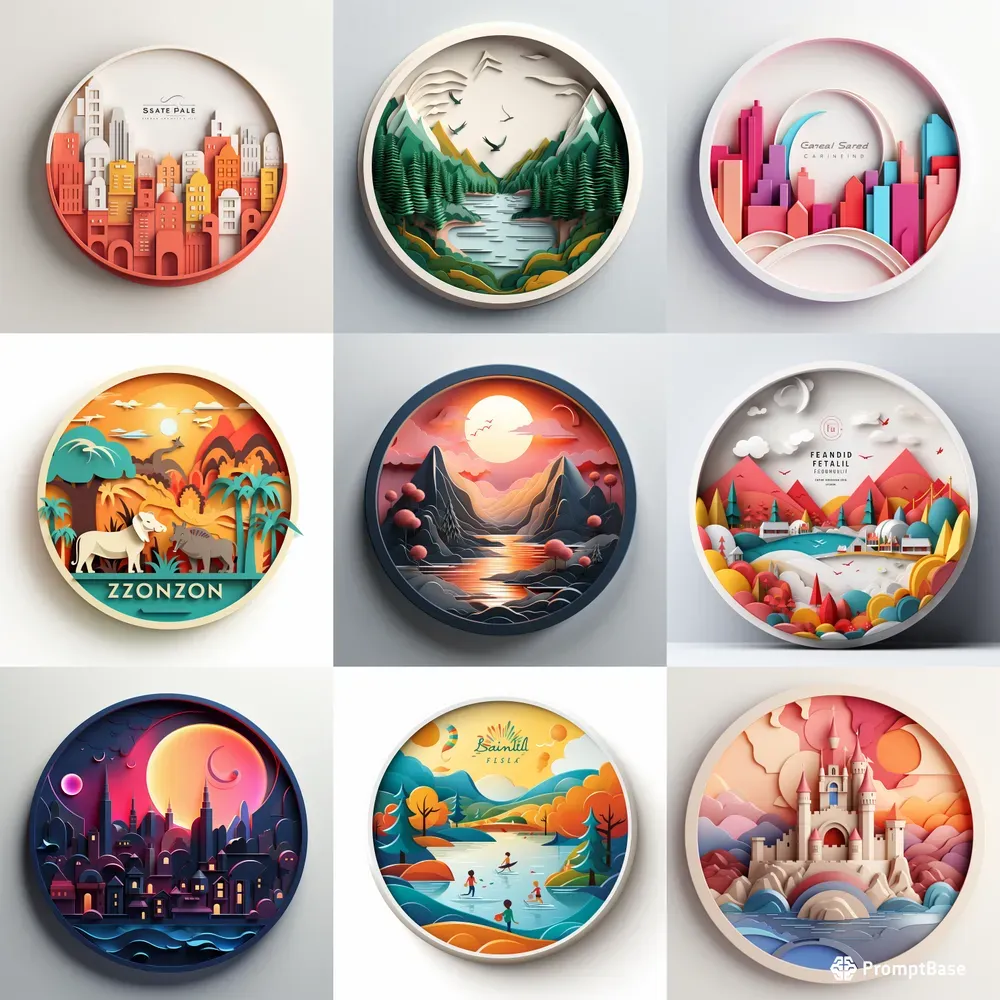 Artistic Circle Papercut Decos