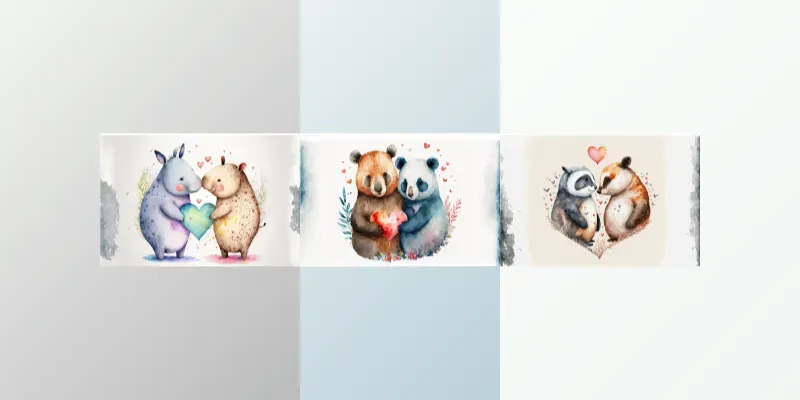Valentines Day Animal Cards generated by undefined