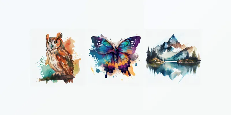 Isolated Watercolor Art Prints generated by undefined