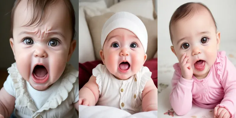 Cute Baby Expression Photoshoots generated by undefined