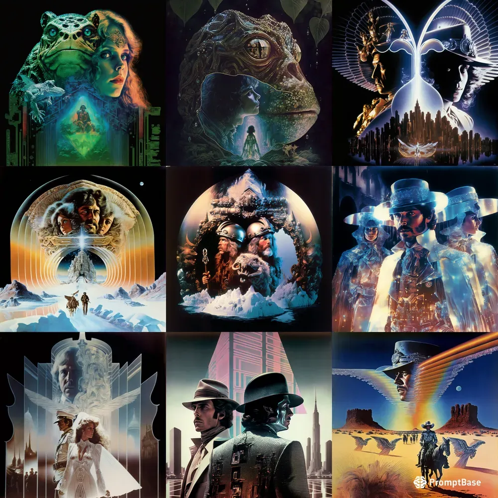 Vintage Nostalgia Promotional Fantasy Sci-fi Film Posters