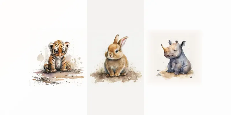 Animal Babies With Various Expressions generated by undefined