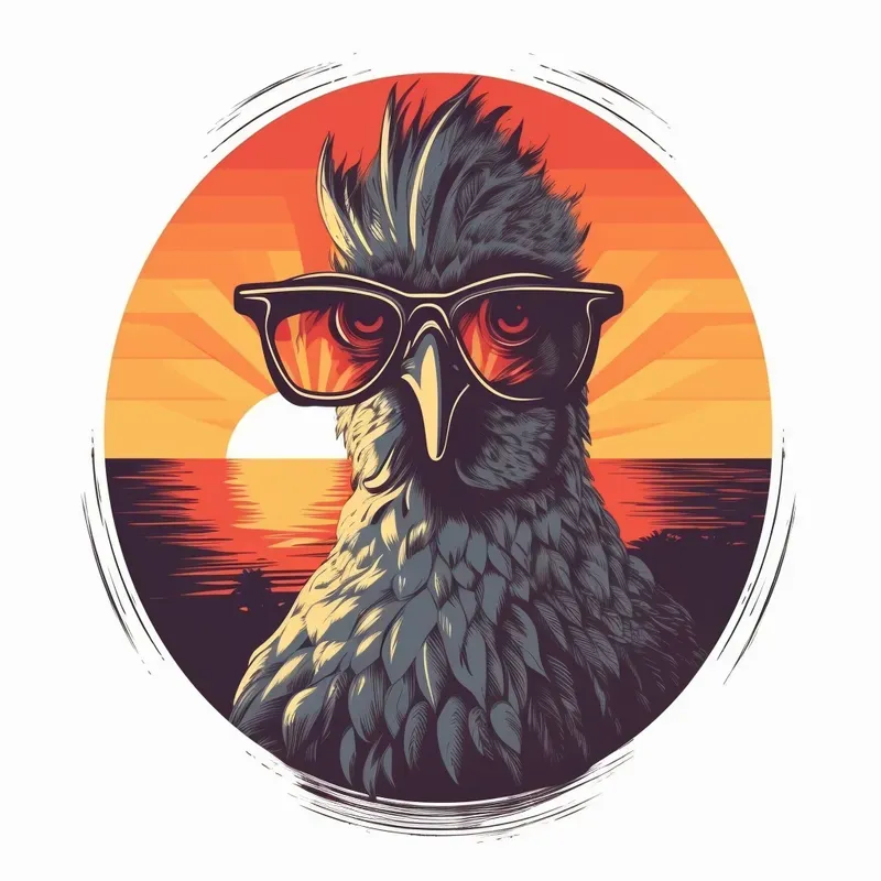 Cool Retro Sunset Animals With Sunglasses