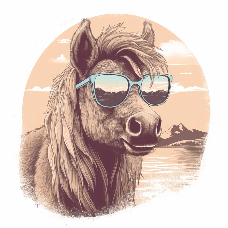 Cool Retro Sunset Animals With Sunglasses