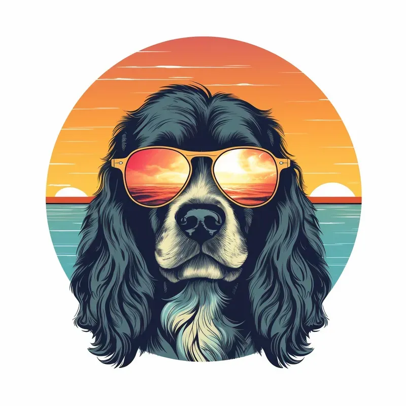 Cool Retro Sunset Animals With Sunglasses