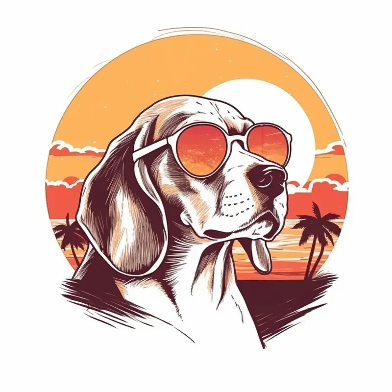 Cool Retro Sunset Animals With Sunglasses