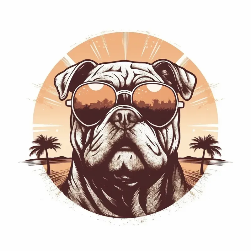 Cool Retro Sunset Animals With Sunglasses