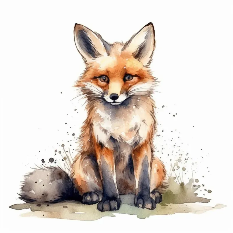 Watercolor Animals White Bgs