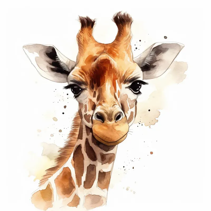 Watercolor Animals White Bgs