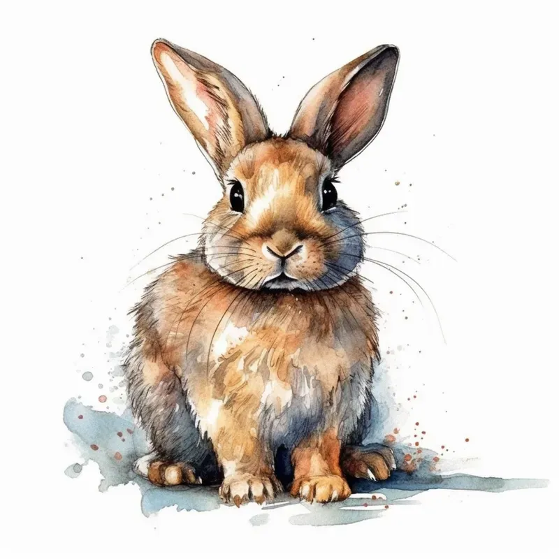 Watercolor Animals White Bgs