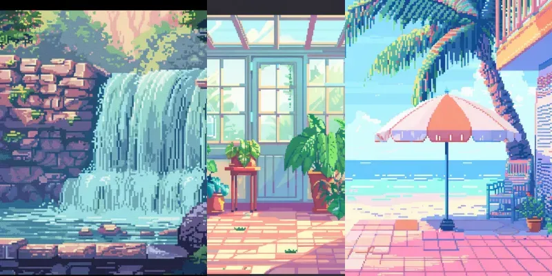 Chill Lofi Pixel Art Backgrounds generated by undefined