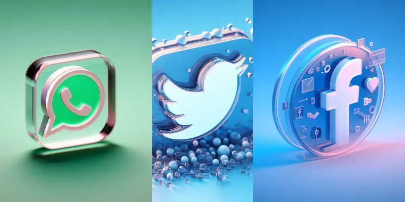 Vibrant 3D Logos And Icons Glass generated by undefined