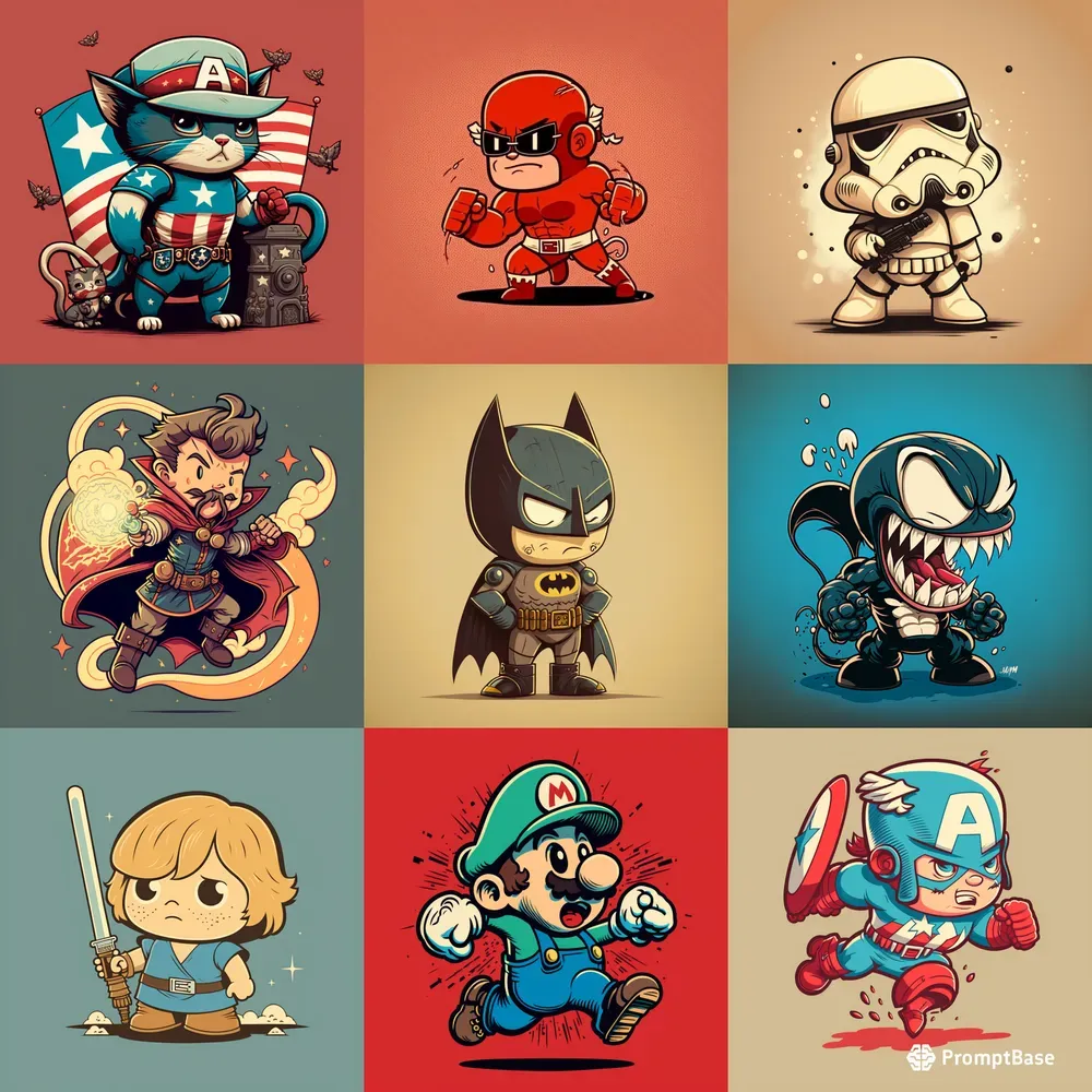 Cartoon Cute Retro Style