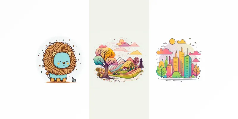 Thin Line Illustrations generated by undefined