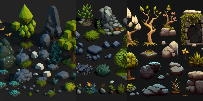 Videogame Environment Assets generated by undefined