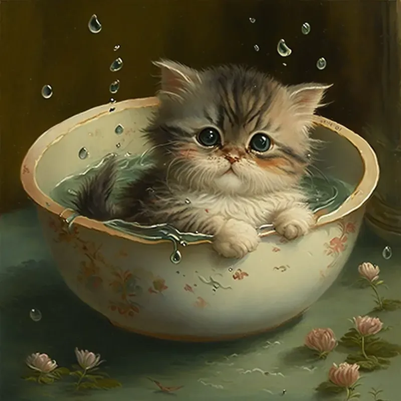 Beautiful Puppies Bathing
